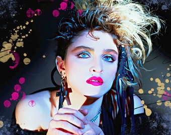 Madonna fine art print -  80's pop art -  Madonna modern portrait - fine art portrait