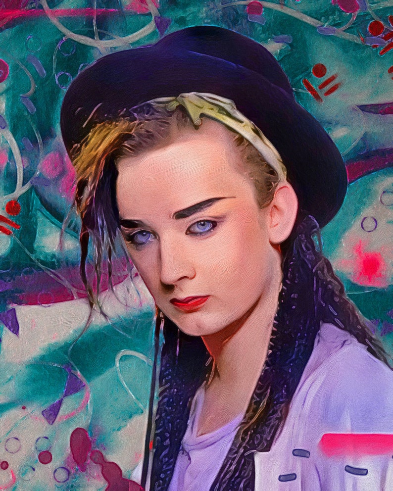 Boy George fine art print 80's pop art Culture Club fine art print image 1