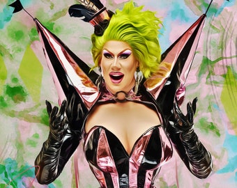 Jimbo fine art print -  pop art -  Jimbo the killer clown -  drag queen modern portrait - drag queen - fine art portrait