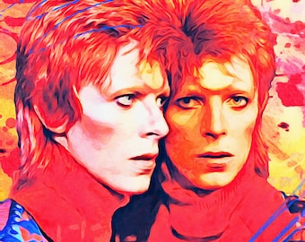 David Bowie fine art print  - 80's pop art - Bowie portrait