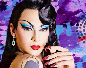 Violet Chachki fine art print - Drag queen art - Violet drag queen portrait