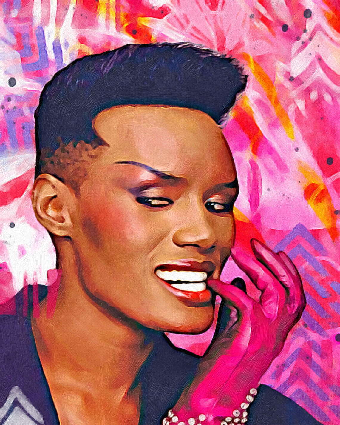 Grace Jones Fine Art Print 80's Pop Art Grace Jones Portrait Etsy