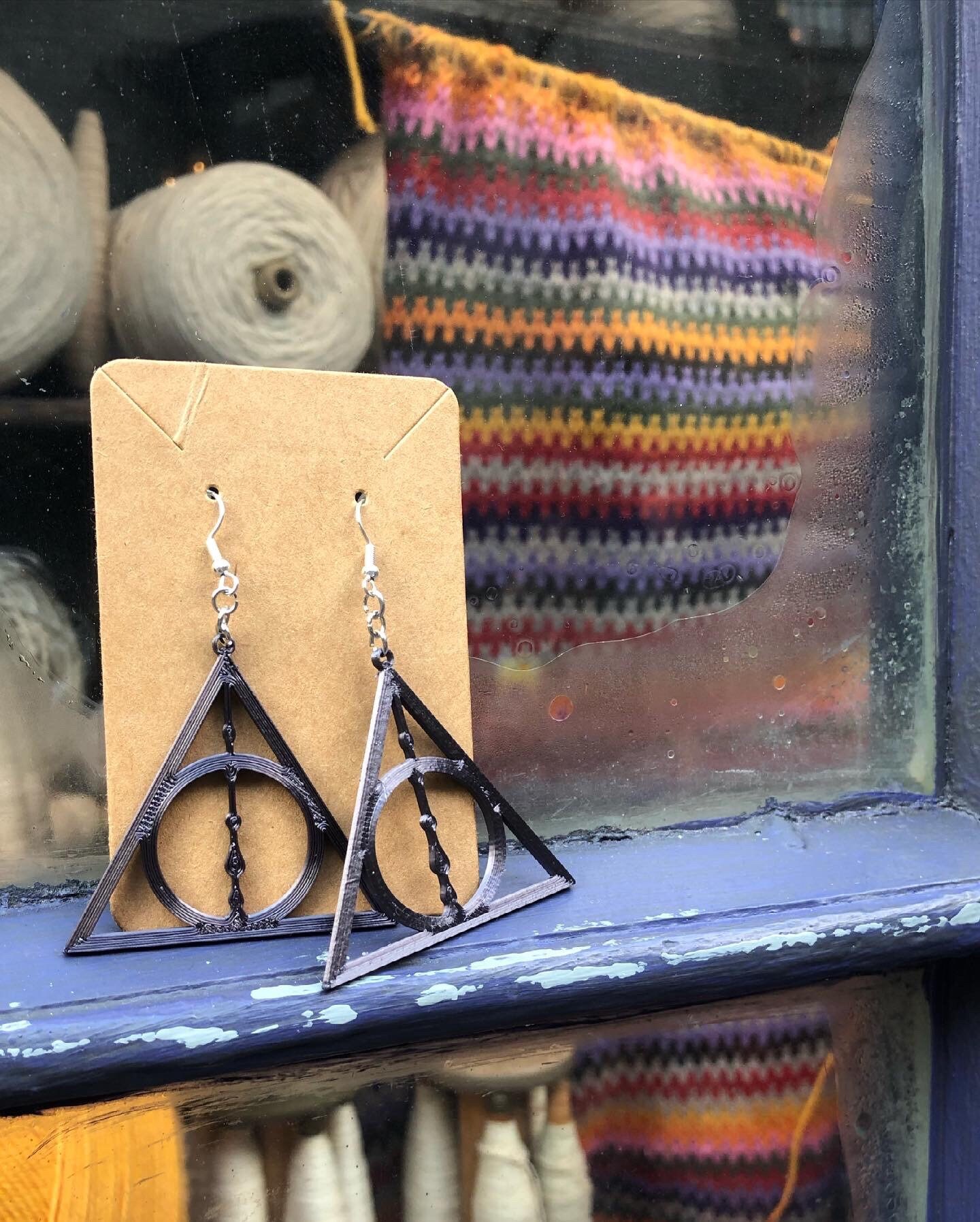 Harry potter deathly hallows earrings deals