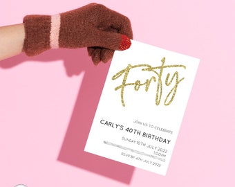 Personalized Digital Invitation File - 21st, 40th, 50th, 60th Birthday Invitation, Milestone Birthday, Download and Print Yourself