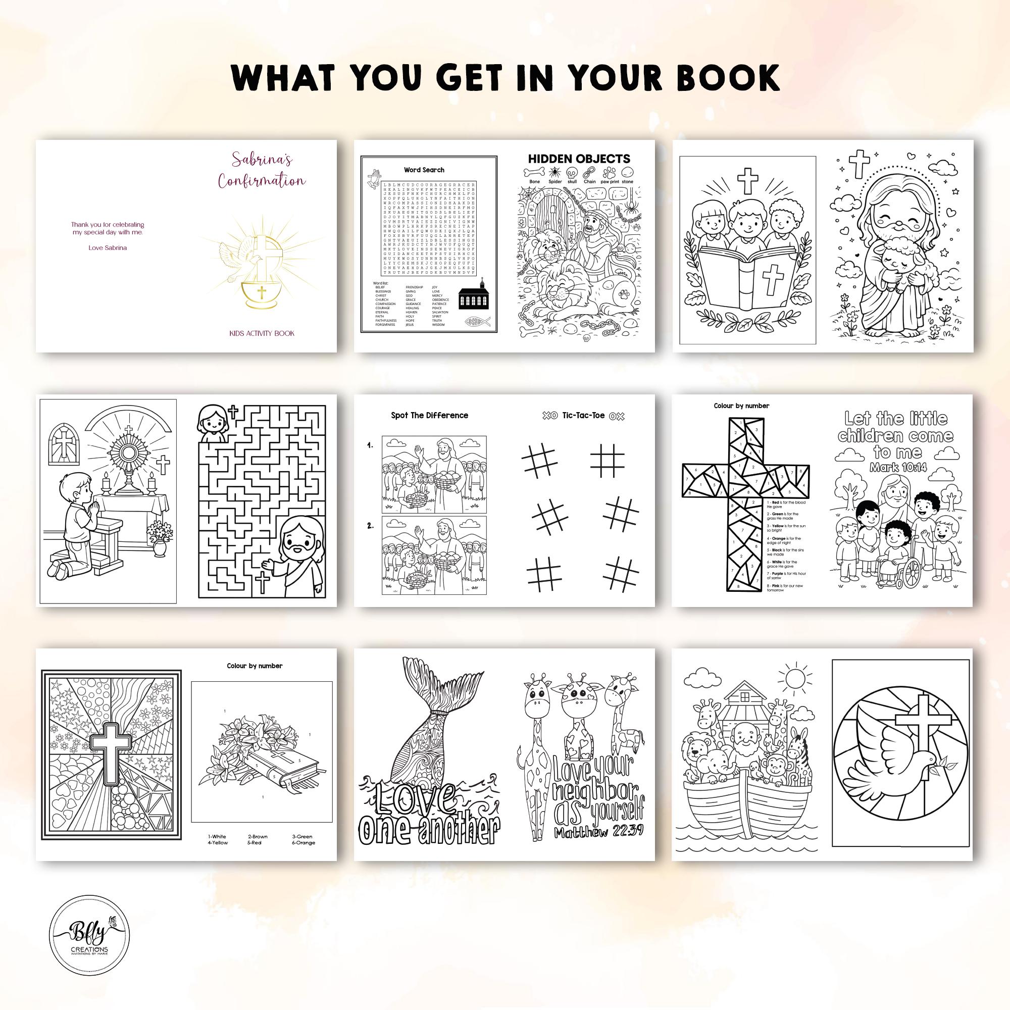 Kids Confirmation Activity and Colouring Book, Religious Coloring Pages ...