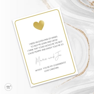 Tarjetas de propuesta de ¿Quieres ser mi padrino?, Invitación digital editable, descargable, edita, descarga e imprime tú mismo.