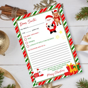 Letter to Santa, Dear Santa, Printable Letter to Santa, Santa Clause, Christmas Wish List, Printable, Kid&#39;s Christmas Letter