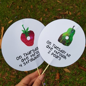 Hungry Little Caterpillar Round Centerpieces, Instant Digital Download Centerpieces
