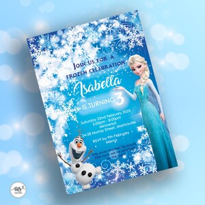 Invito di compleanno a tema Frozen Ana & Elsa, file di invito digitale personalizzato, compleanno per ragazze, invito digitale, stampa tu stesso