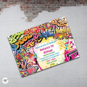 Invito Graffiti Danza, File Invito Digitale Personalizzato, Invito Digitale, Scarica, Stampa da Te