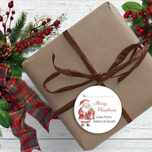 Christmas Gift Stickers Round, Personalized, Sheet of 12