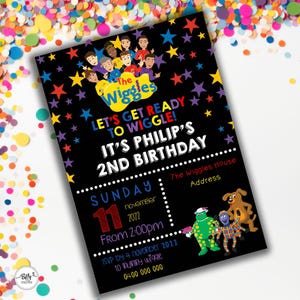 NEW Wiggles Characters Themed Birthday Invitation, Editable Digital Download Invitation, Edit, Download and Print Yourself