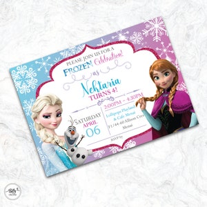 Personalized Digital Invitation File - Frozen themed Birthday Invitation, Digital Invitation, Download, Print Yourself