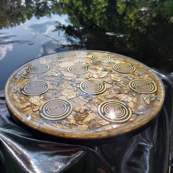 Orgonite orgone charging plate, generator plate, 10MWO Lakhovsky food & drinks turbocharger XXL