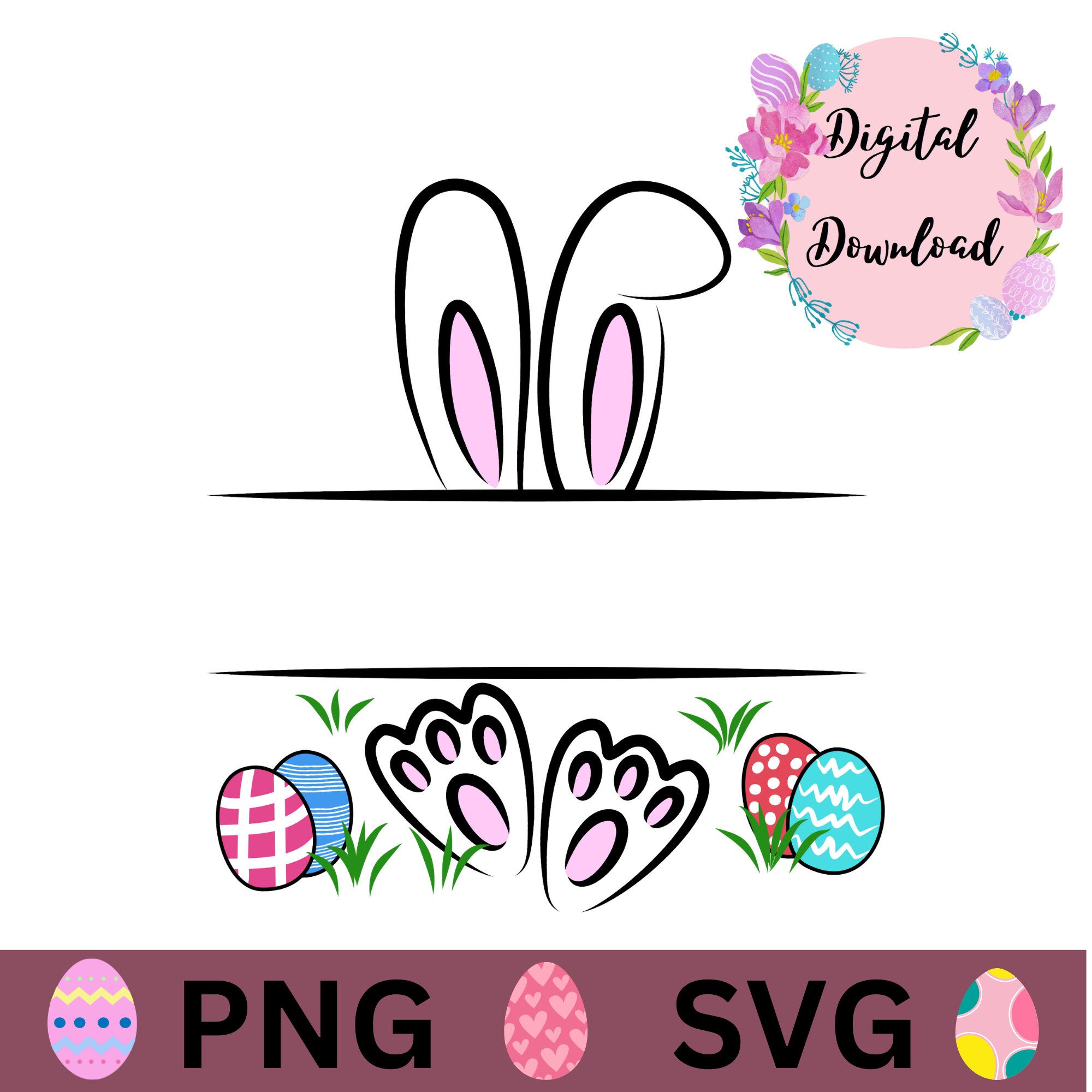 Easter Monogram SVG Easter Name SVG Easter SVG Digital Etsy