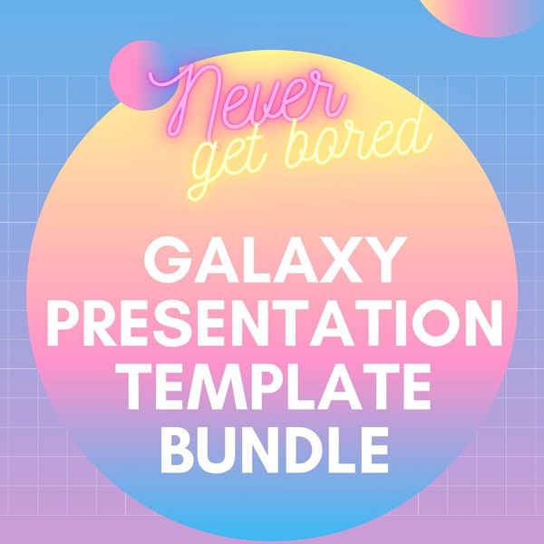 Bundle with 50 free fonts | Galaxy colorful bright presentation template | Marketing | Business