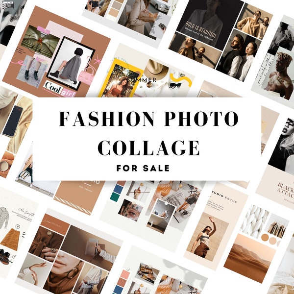 FASHION Photo Collage Template Bundle | Editable Canva Template | Instagram Facebook| Business template kit