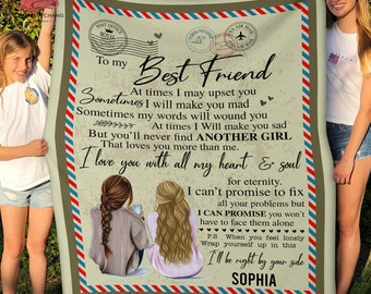 Personalized Letter To My Best Friend I Will Be By Your Side Fleece Blanket, Premium Sherpa Blanket, Best Friend Blanket, Best Friend Gift