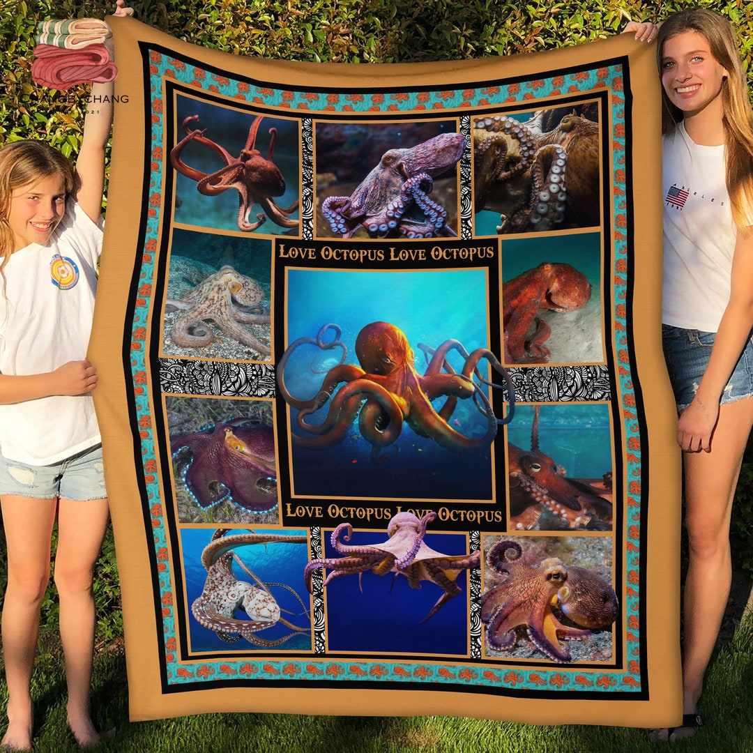 The Octopus Versions Fleece Blanket, Premium Sherpa Blanket, Octopus