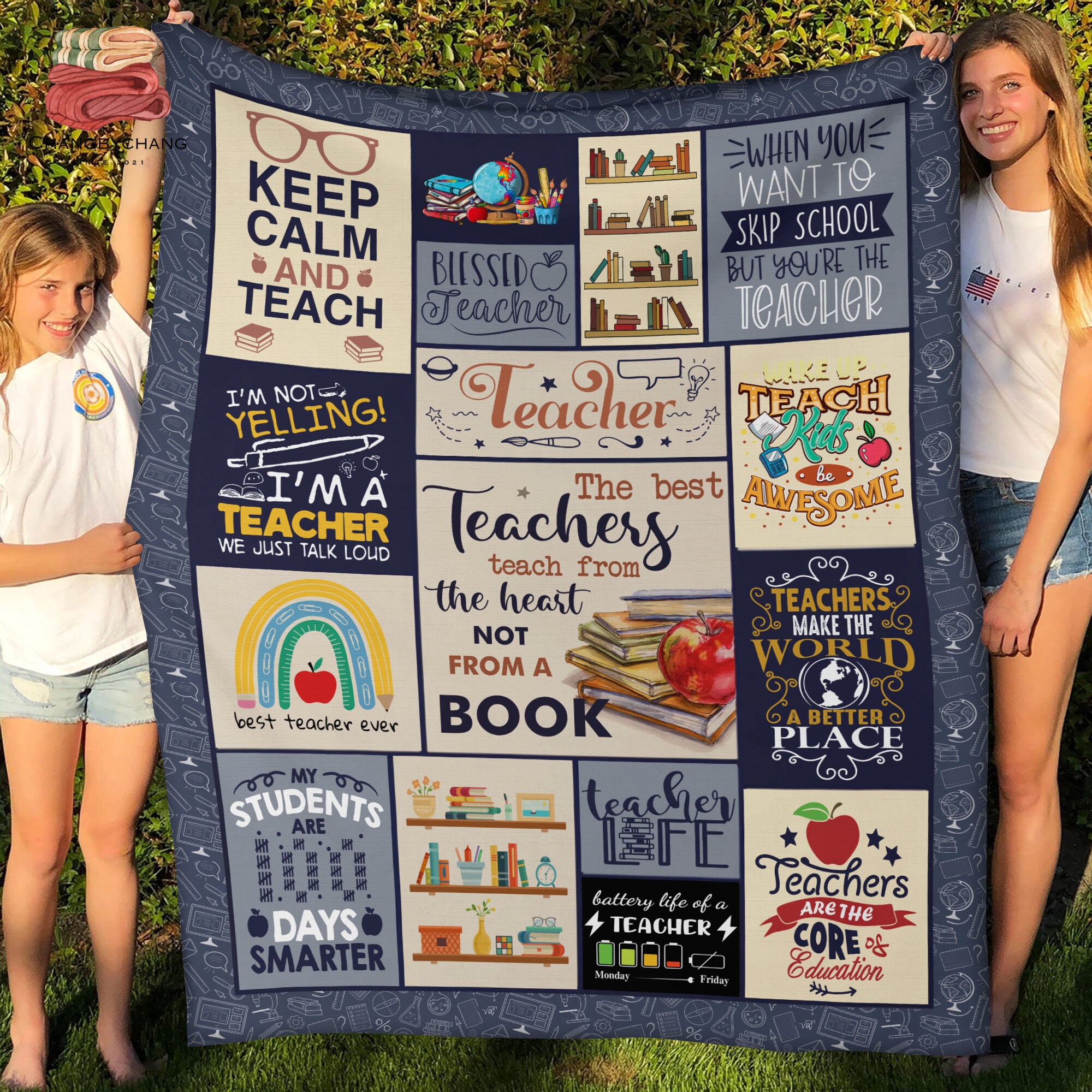 The Best Teacher Teach From the Heart Not From A Book Fleece Blanket