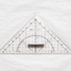 Faber-Castell 22cm Grip Set Square Technical Drawing Triangle Made In Italy