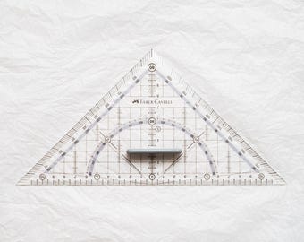 Faber-Castell 22cm Grip Set Square Technical Drawing Triangle Made In Italy