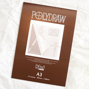 Polydraw Drafting Film A3 Double Matt Polyester Pad 15 Sheets Technical Drawing