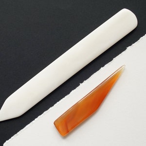 Natürliche Knochen Ordner Achat Set Papier Creaser Erhaltung Buchbinderei Leder Rillen