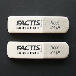 Factis Eraser x2 Flex 24DF Crayon Encre Dur et Souple Caoutchouc Fabriqué en Espagne