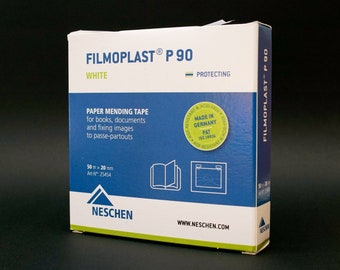 Neschen Filmoplast P90 Cinta de reparación de papel de montaje Conservación de libros 50 m x 20 mm