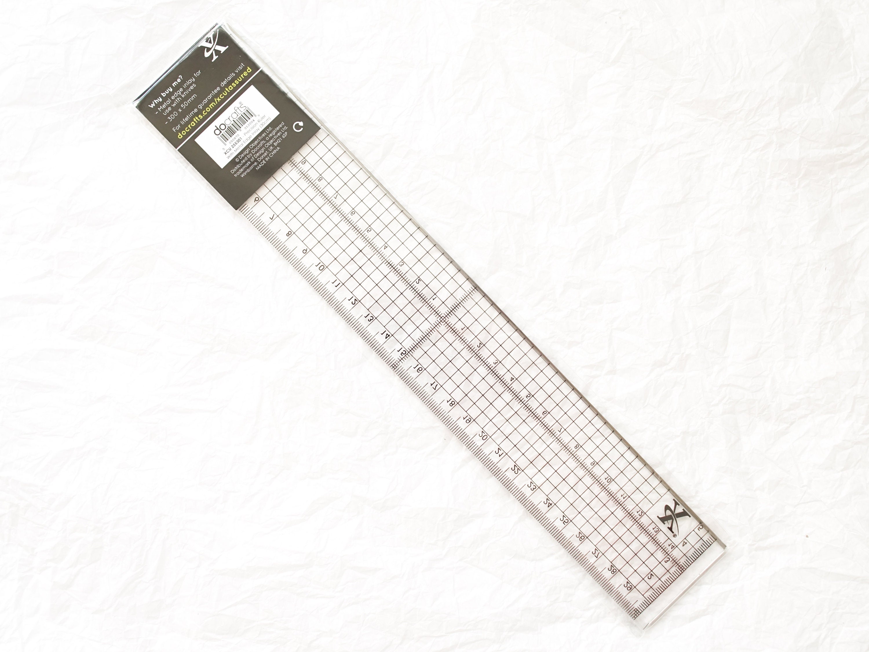 Xcut 30cm Clear Precision Ruler With Metal Cutting Edge Inlay 5cm