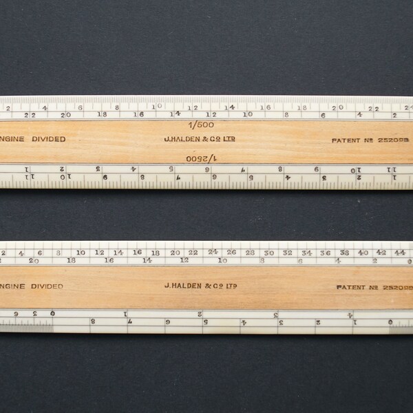J Halden & Co Wooden Scale Ruler Draughting Technical Drawing Surveying Tool Set