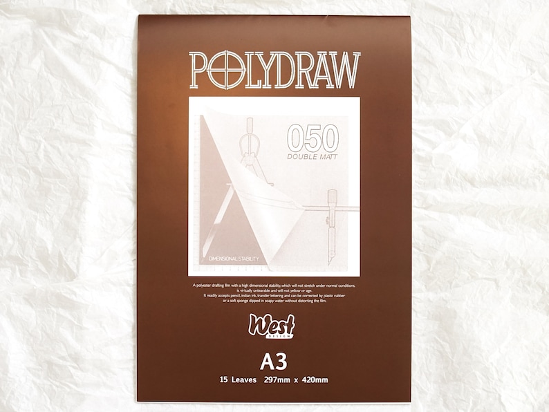 Polydraw Drafting Film A3 Double Matt Polyester Pad 15 Sheets Technical