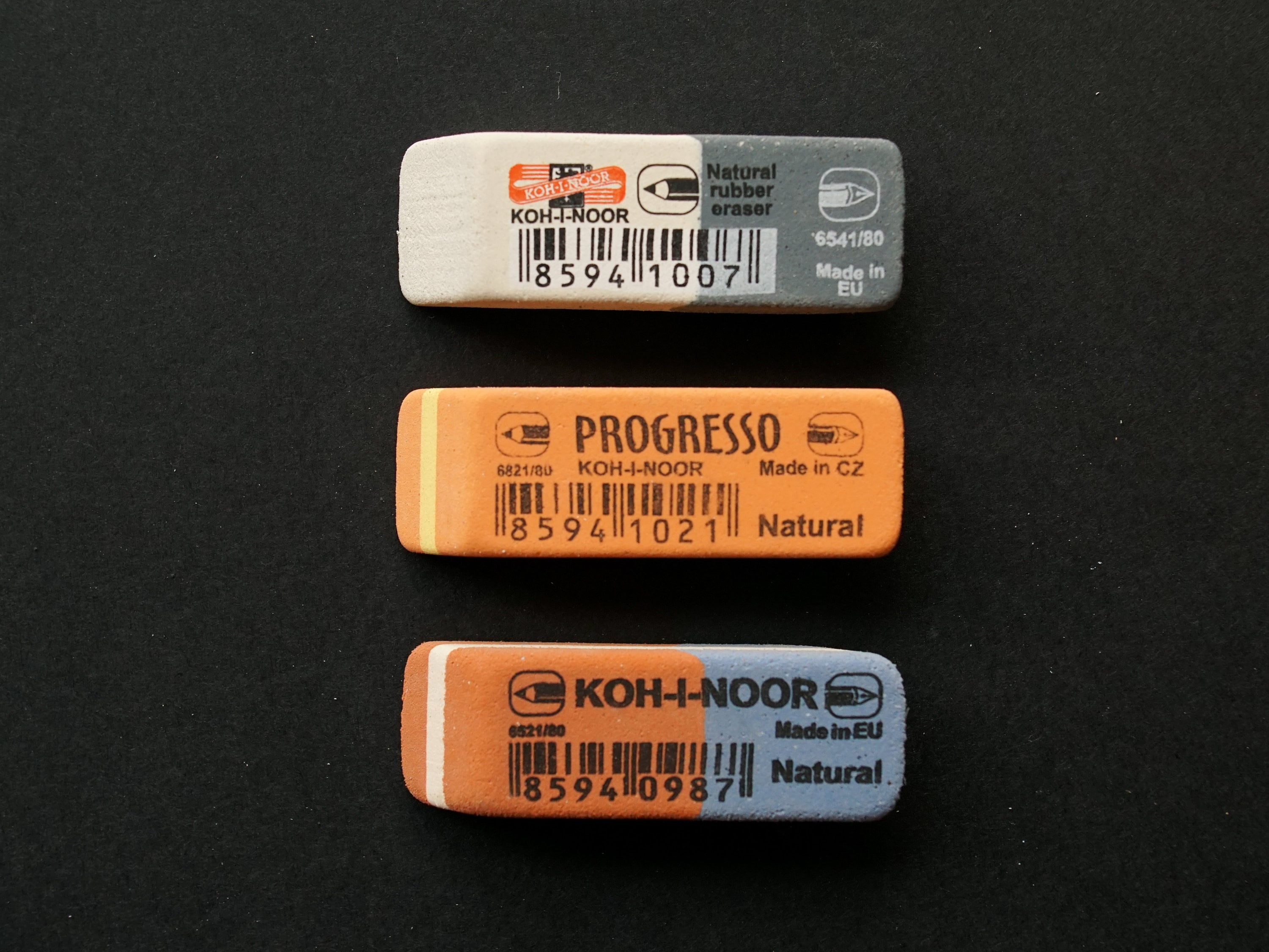 KOH-I-NOOR Small Eraser Set X3 Combined Pencil Ink Rubber