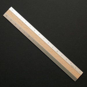 Midori 15 cm Aluminium Holzlineal Gravierte Skala Bambusholz Made In Japan
