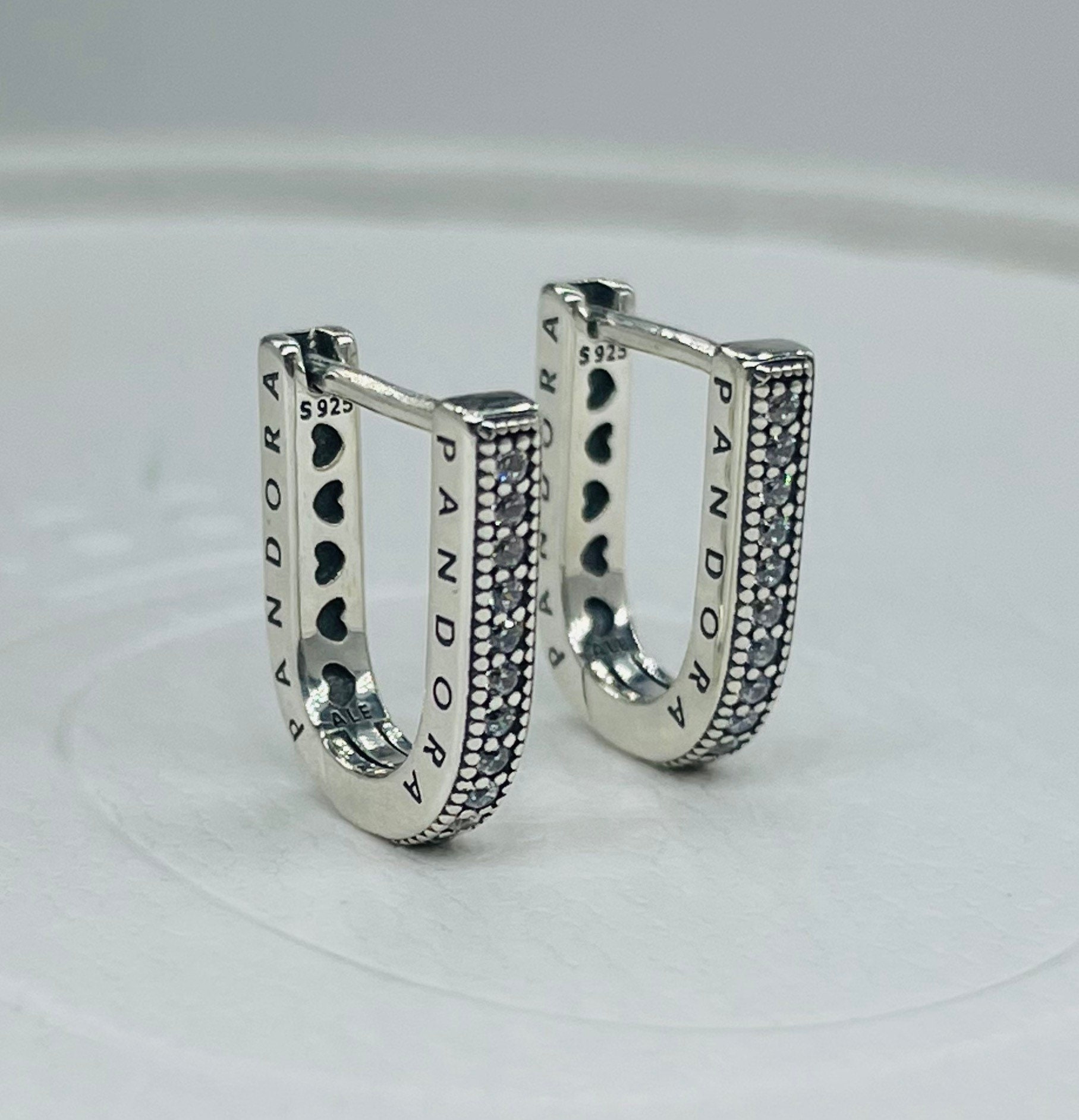 New Pandora U-shaped Hoop Earrings 299488C01 | Etsy
