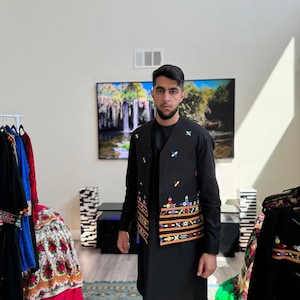 Handmade Men&#39;s Afghan Vest - Afghan Embroidered Waskat - Ethnic Inspired Design - Perfect Gift for Him - Afghan Party/Wedding Vest for Men-