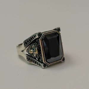 Black Onyx Style Handmade Afghan Ring | Gemstone | 925 Silver | Perfect Gift - Vintage Style Men&#39;s Jewelry | Size 11.5 - Antique Style Ring