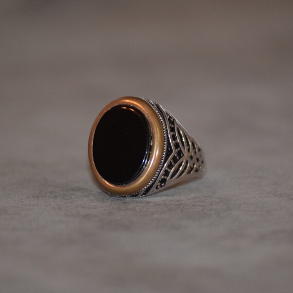 Anello da uomo con pietra onice ottagonale | Sprezzi Fashion
