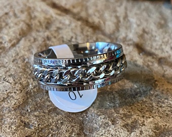 Anello da uomo in onice nero, anello di fidanzamento in