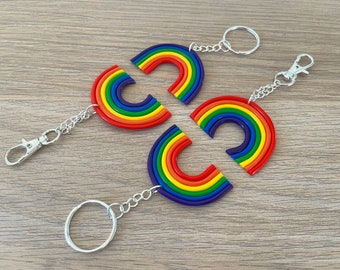 Rainbow keychain. Pride month gift. Keyring accessory