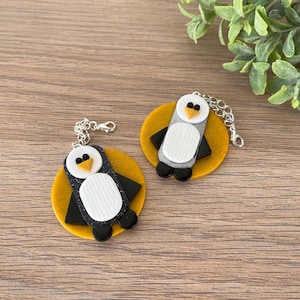 Keychain penguin. Cute keyring. Gift for her and him