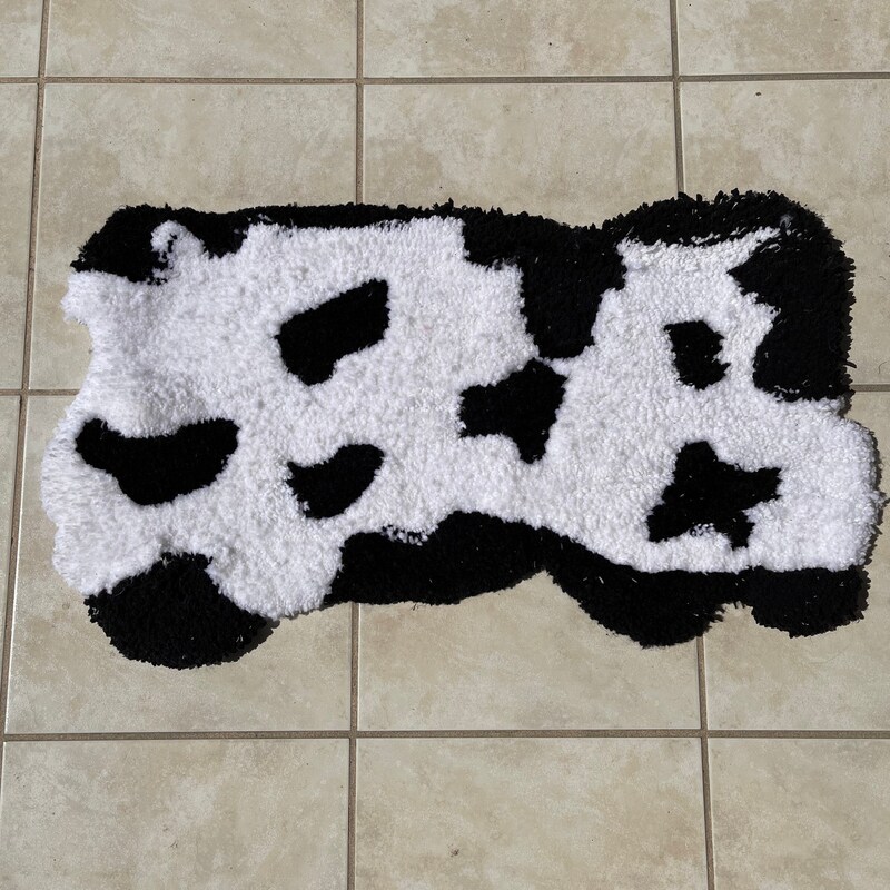 Cow Print Rug - Etsy