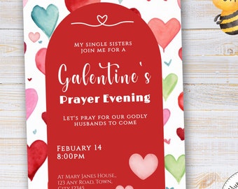 Editable Galentines Day Invite | Valentine’s Day | Girls Night | Valentine'S Tea Party Invitation | Pink and Gold par-tea invite | 314