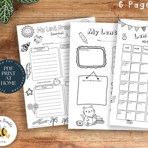Lent Activity Bundle for Kids | Christian Easter Activity | Lenten Prayer Journal Devotional | 40 Days of Lent Calendar | Coloring Sheets