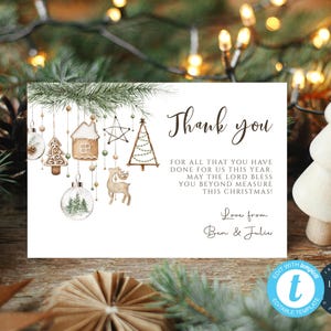 Personalised Christmas Thank You Card | Holiday Thank You Card Printable | Church, Teacher, Teaching Assistant notes | Gifts For Staff | 280