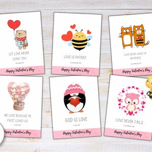 15 Printable Valentines Bible Verse Cards for Kids | Love Scripture Cards | Memory Verse Cards | Homeschool Activities | Sunday School | PDF
