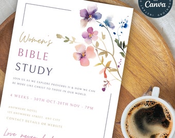 Spring Flowers Invitation Template | Women’s Bible Study Flyer | Editable Invite | Church Printable | Women&#39;s Group Event | Christian 174