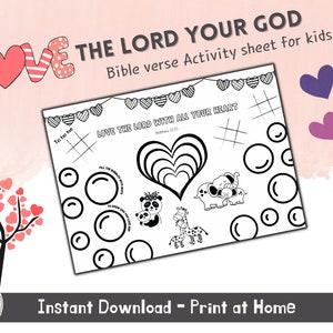 Love Bible Verse activity for kids | Bible Verse Activity Worksheet | Christian Printable Activity sheet | Homeschool Printable Activity