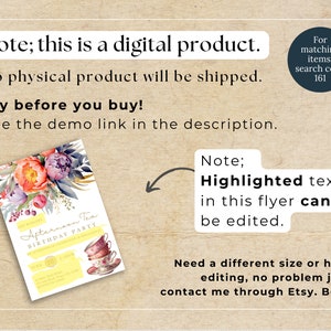 May include: A printable invitation for an afternoon tea birthday party. The invitation features a watercolor illustration of flowers in shades of pink, purple, and orange. The text "Afternoon Tea Birthday Party" is written in a yellow box with a floral border. The text "June 10, 2023" is written in a circle with a floral border.